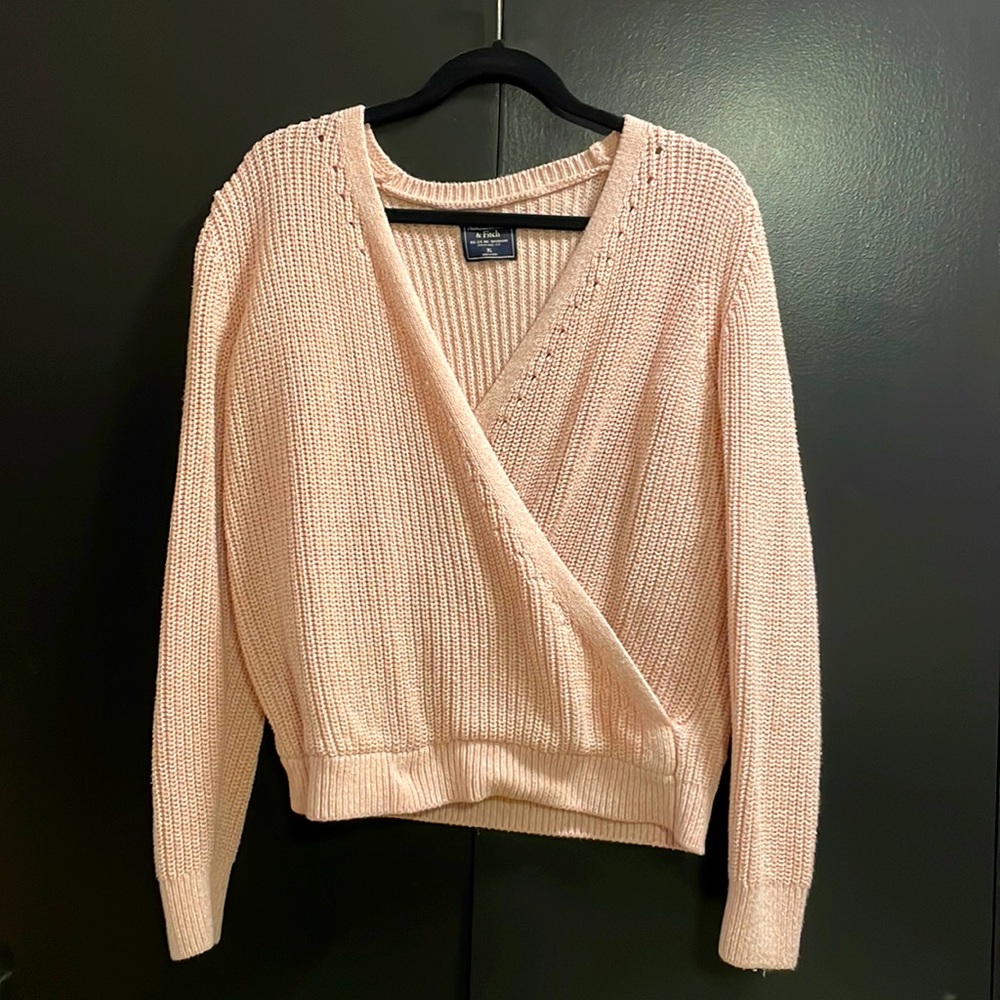 Abercrombie light Pink Wrap Sweater Size XL